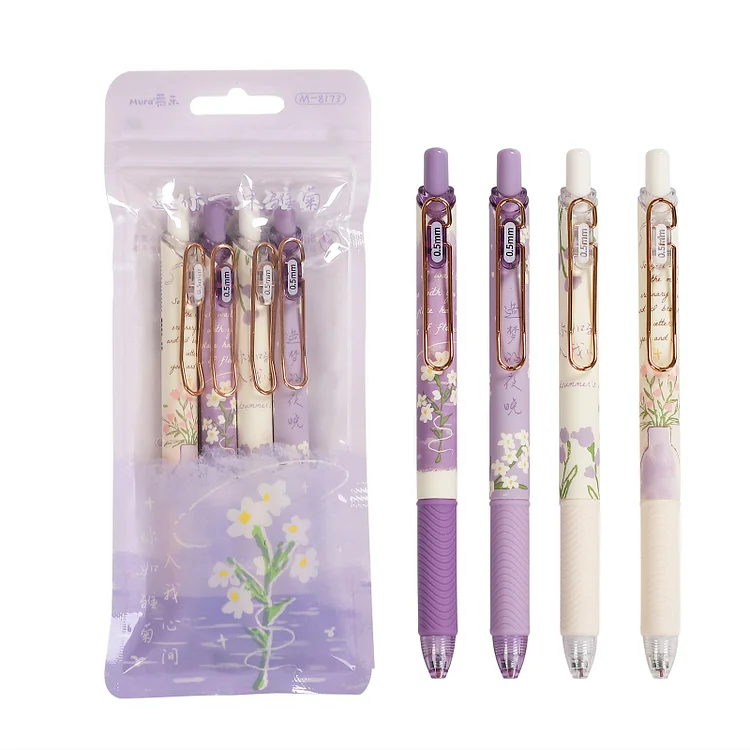 JiWuShe S1 Set of 6 Stationery doodle theme Aesthetic gel pen set, Ret –  ChocoStationery