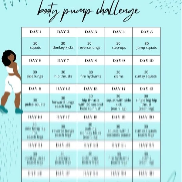 Pornhint 30 day booty pump challenge, Fitness Planner, Weight Loss Tracker, Workout Planner Fitness Journal, Self Care, Habit Tracker