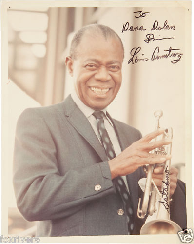 LOUIS ARMSTRONG Signed Photo Poster paintinggraph Jazz Musician 'SATCHMO' Trumpet Player reprint