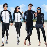 Rash Guard Couples 2025 New Korean Long Sleeve Multi Pieces Swimsuit Swimwear Bathing Suits Surfing Long Pant Sports Beachwear