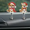 5PCS 2D Flat Xmas Dog DIY Diamond Painting Shake Car Ornaments for Center Console