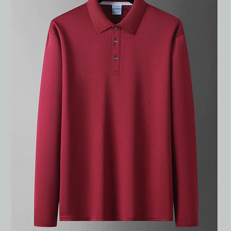 Herren einfarbiges Business-Casual-Oberteil mit Kragen