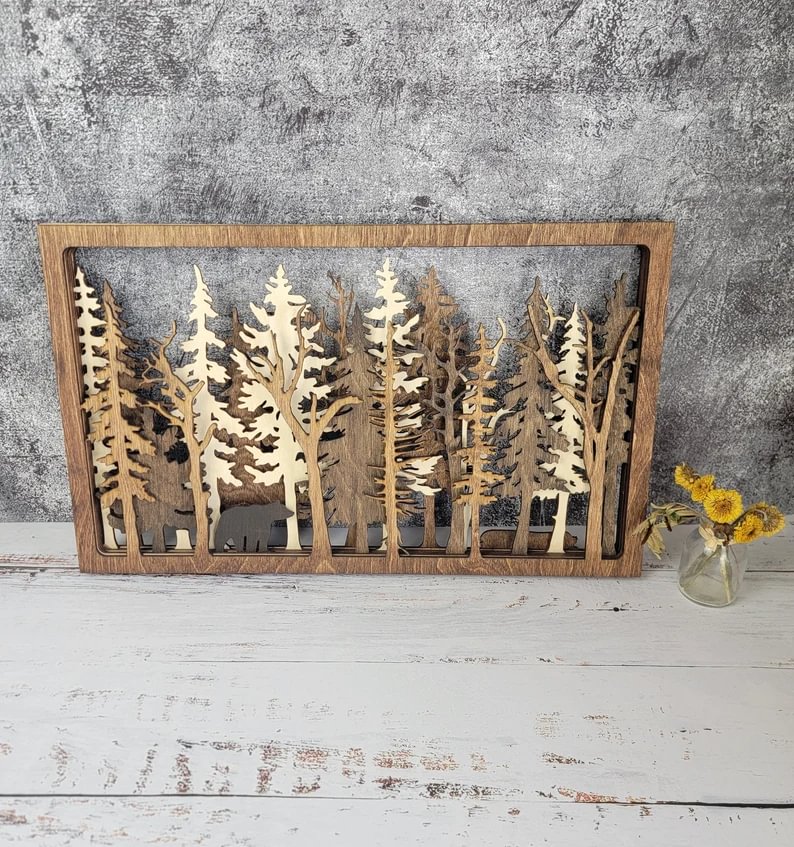 🌲Forest Nature Trees Wall Decor🐻