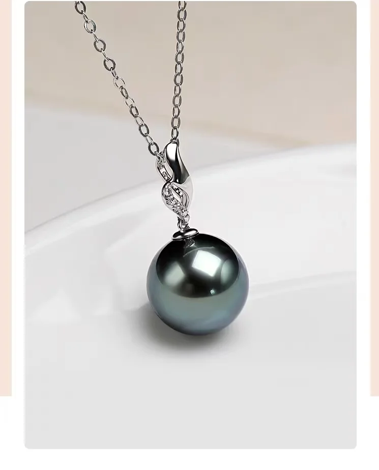 TINA PEARL 18K Gold simple tahiti pearl pendant+ chain (exclusive offer)