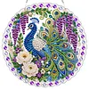 Special Shaped Acrylic Diamond Painting Kit Peacock 25cm Round Pendant