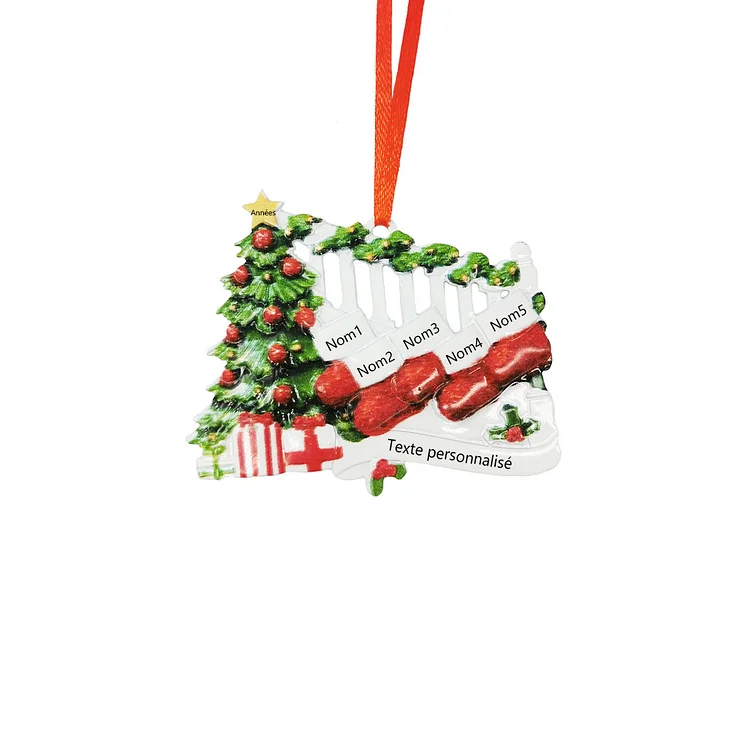 Ornements Noël Ours 3 Prénoms Personnalisés Avec Texte Et Année