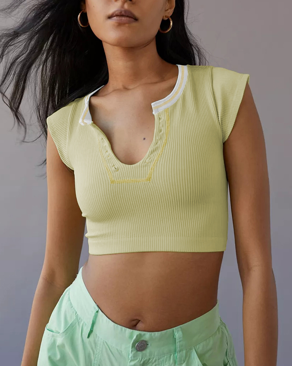 Girl Summer Slim Ultra Short Sexy Babes Top Knitted Thread Spring Autumn Bottom T-Shirt