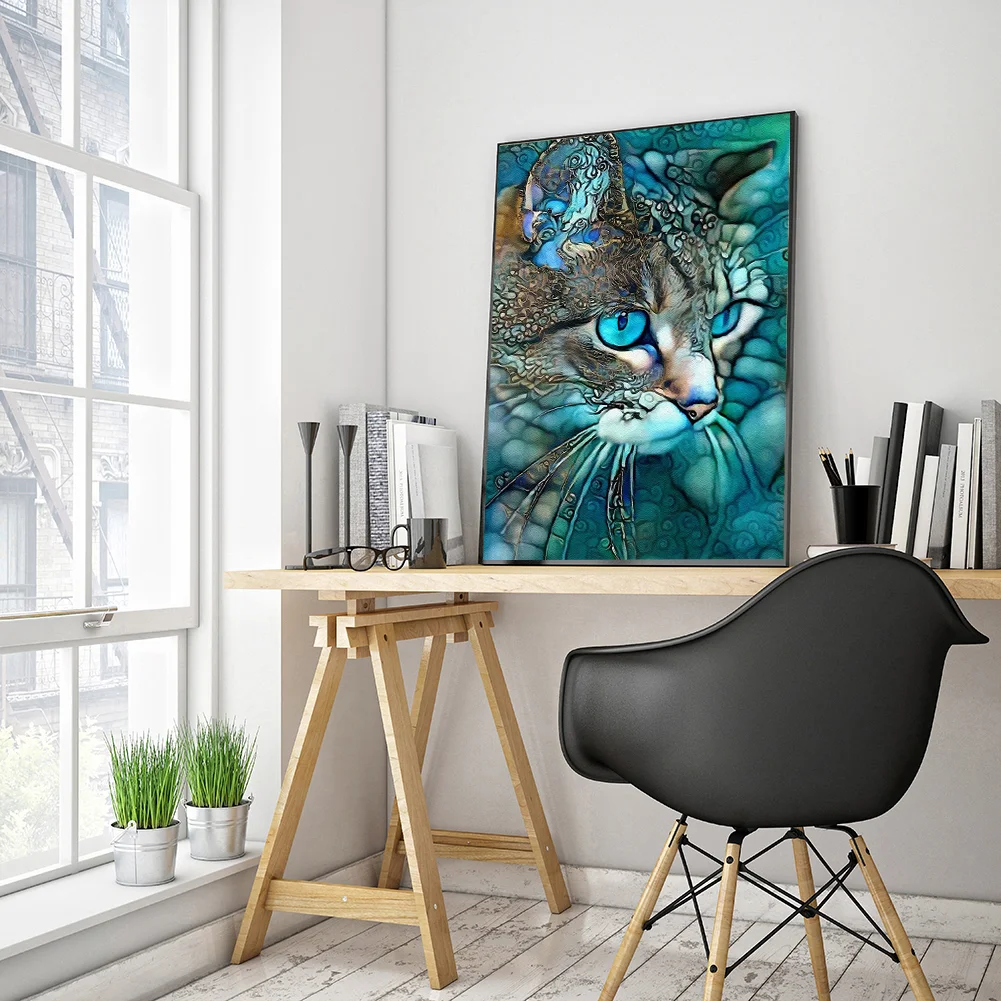 11CT Full Stamped Cross Stitch - Cat(Canvas|36*50CM)