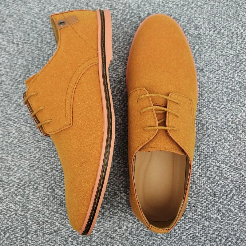 2020 Spring Suede Leather Men Shoes Oxford Casual Shoes Classic Sneakers Comfortable Footwear Dress Shoes Large Size Flats