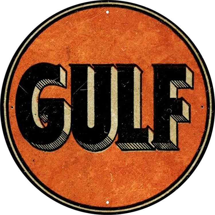 Gulf Oil - Tin Signs/Wooden Signs - Still Life Series - 12*12inches (Round)