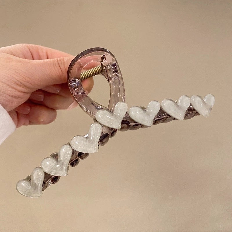 Women’s Sweet Heart Shape Plastic Hair Claws