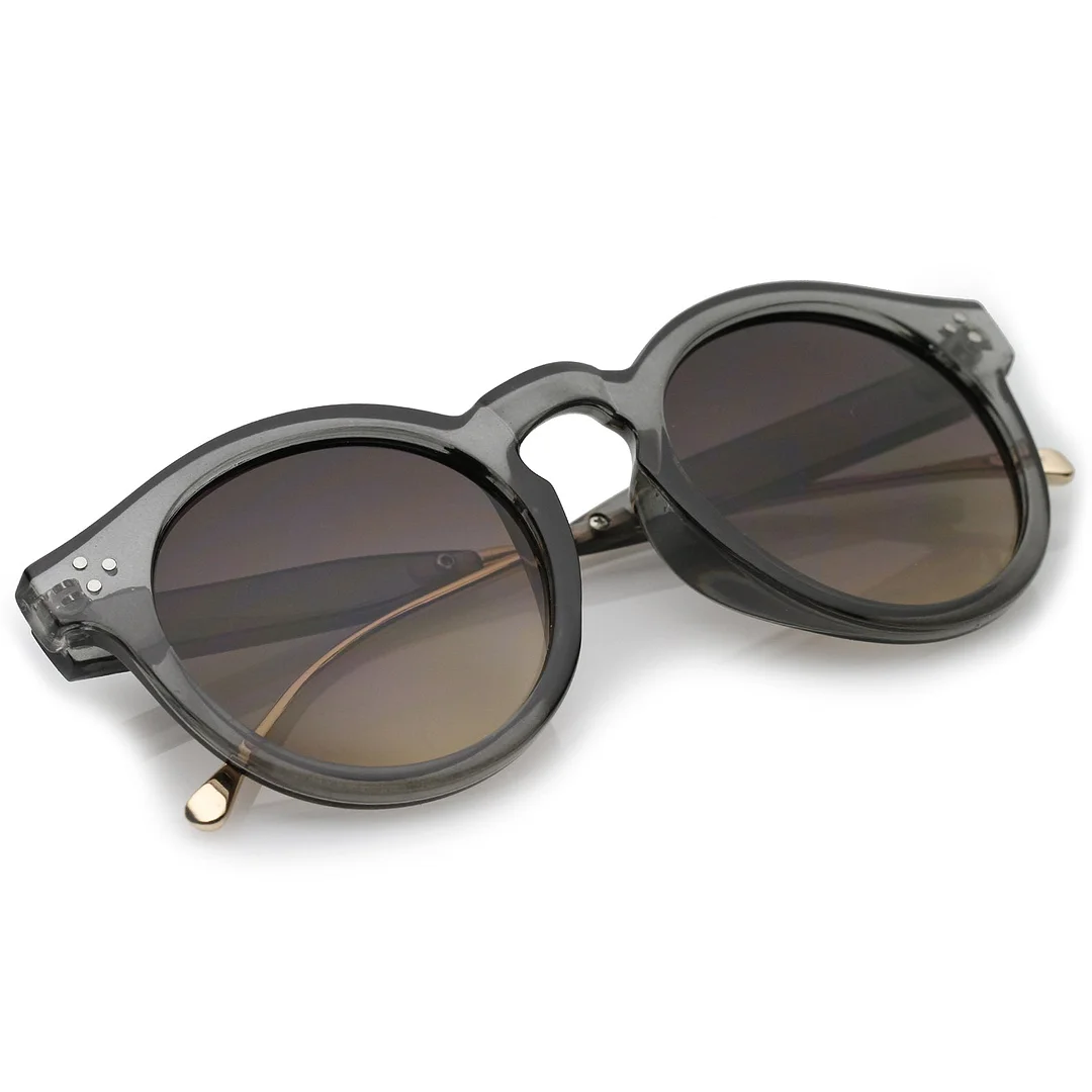 Metal Temple Keyhole Bridge Neutral-Colored Lens P3 Round glasses 50mm