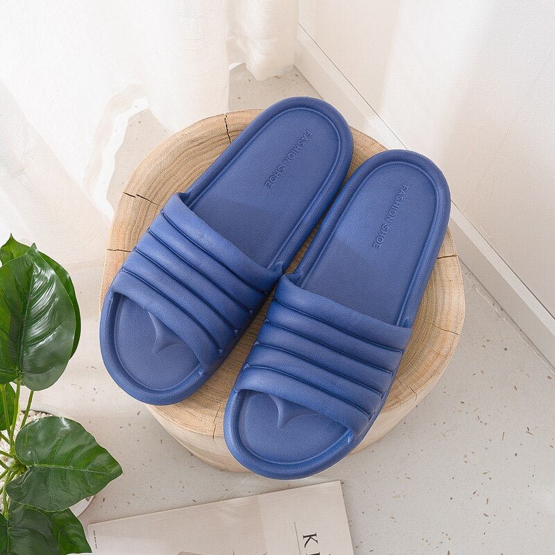 Women's Summer Slippers Unisex EVA Non-slip Bathroom Indoor Slippers Solid Color Flat Floor Slippers Soft Couples Home Shoes