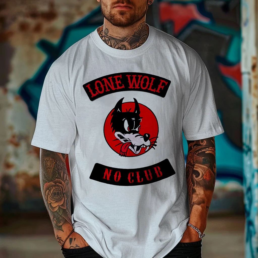 LONE WOLF NO CLUB Print Men's T-shirt