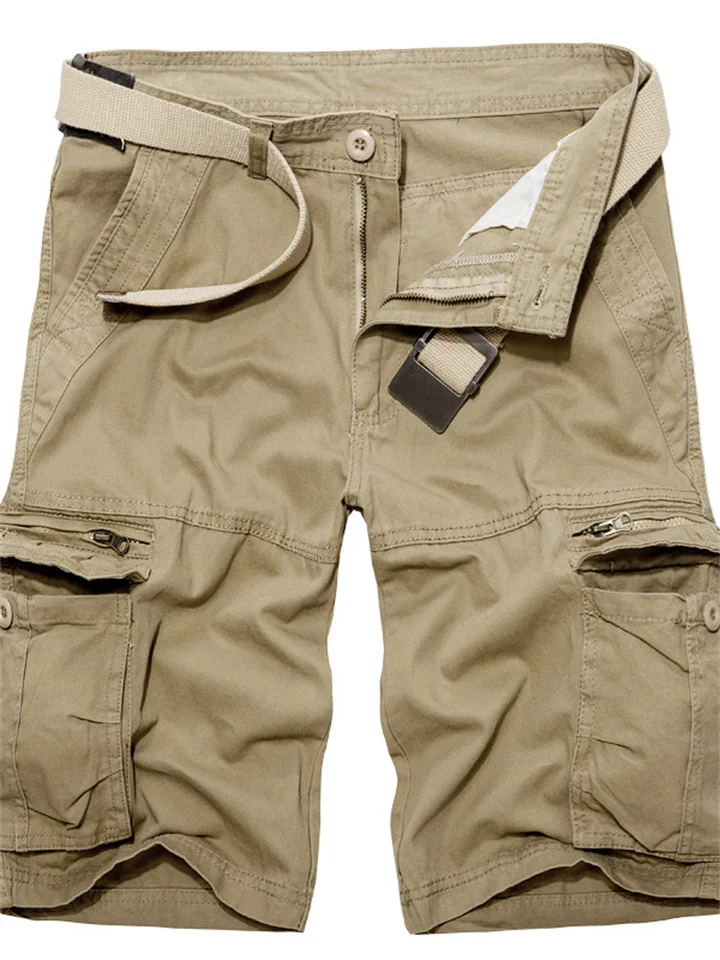 Men's Cargo Shorts Shorts Hiking Shorts Multi Pocket Plain Wearable Knee Length Casual Daily Holiday 100% Cotton Sports Fashion Gray Green Black