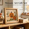 Moon & Pumpkin Glass Mosaic DIY Craft Kit &ndash; Framed Halloween Wall Art