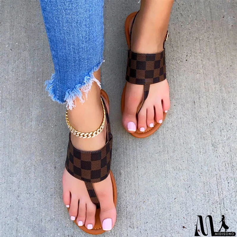 Women's New Fashion Flip Flop Beach Shoes Open Toe Flat Slippers