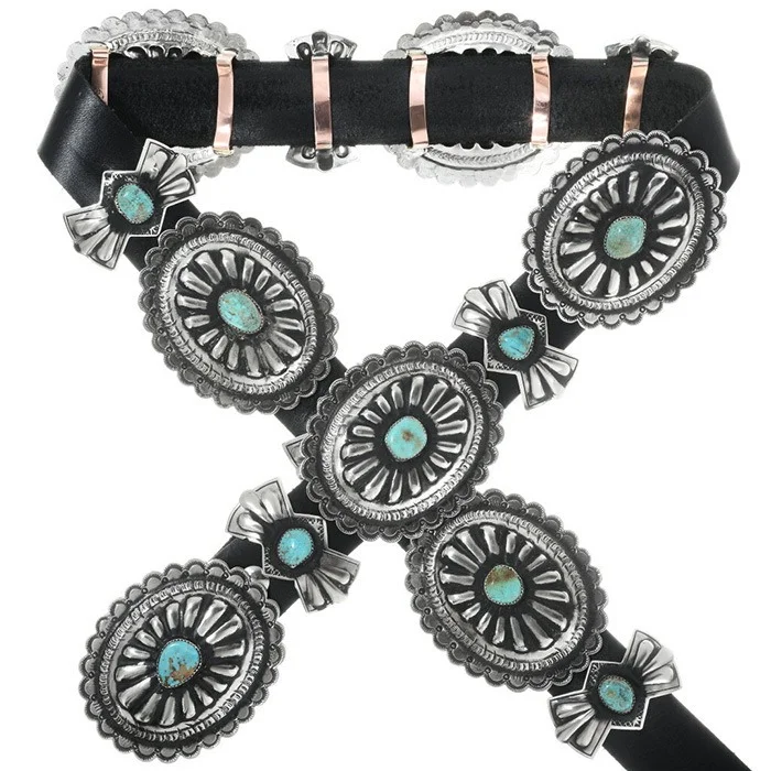 Turquoise Vintage Hand Engraved Belt