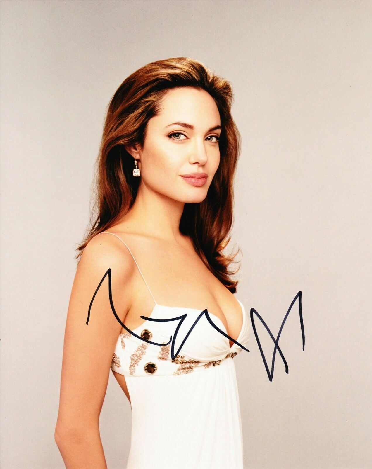 Angelina Jolie SIGNED 10X8 Photo Poster painting SEXY IMAGE AFTAL COA (E)