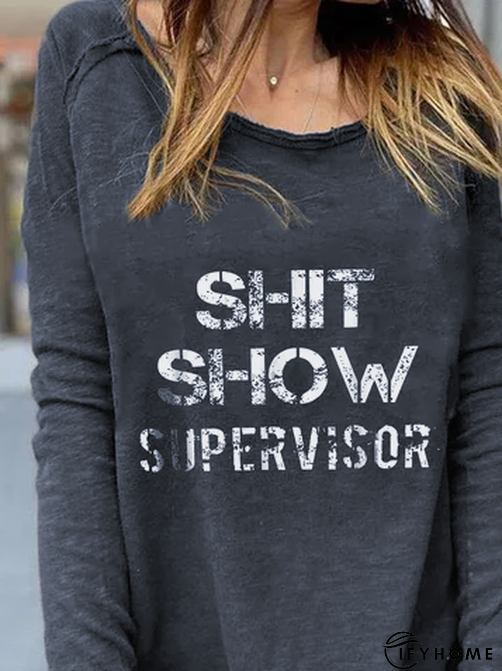 Casual Shit Show Supervisor Letters Round Neck T-shirt | IFYHOME