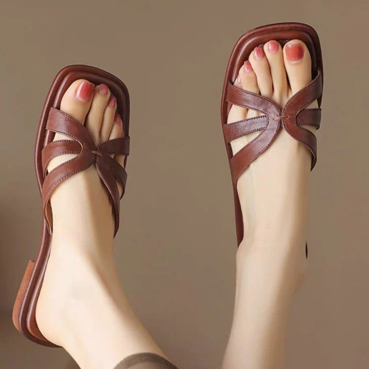 Wongn Wongn 2023 New Fashion Women's Shoes Hollow Out One-Word Outside Wear Flat Slippers Cool Drag Female Hot Style