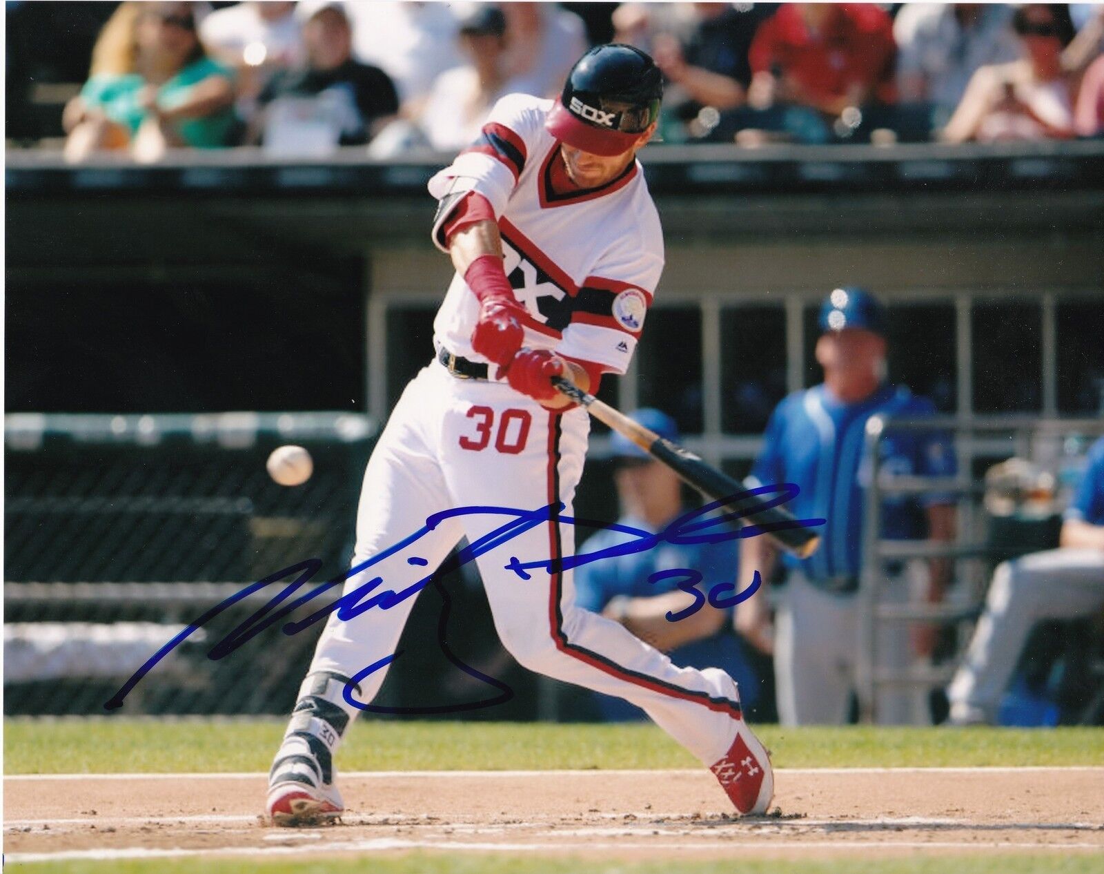 NICKY DELMONICO CHICAGO WHITE SOX ACTION SIGNED 8x10