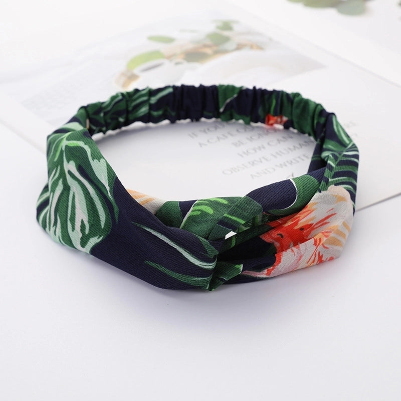 Women’s Lady Polka Dots Flower Cloth Hair Band