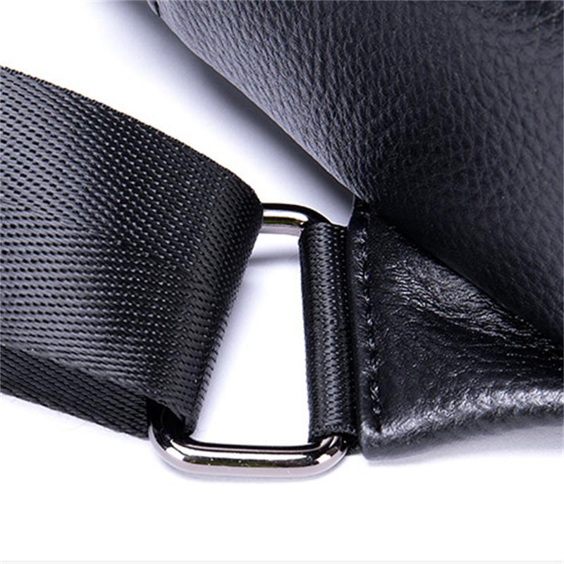 Genuine Leather Men's Casual Shoulder Bag Large Capacity Chest Bag