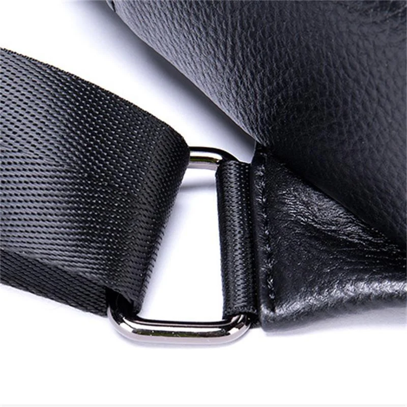 Genuine Leather Men's Casual Shoulder Bag Large Capacity Chest Bag