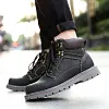 Real Leather Vintage Combat Boots / Men's Motorcycle Military Shoes