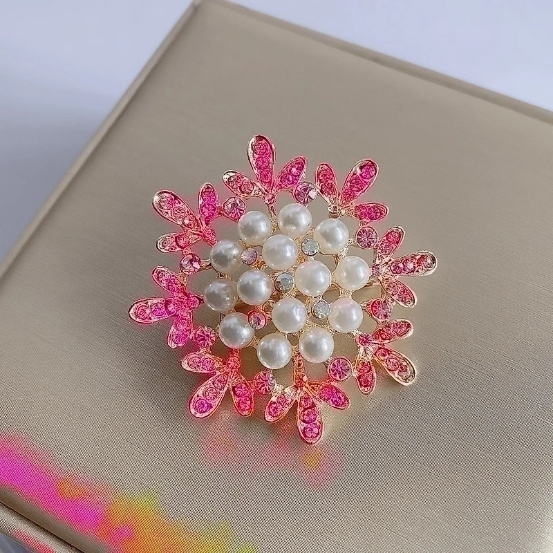 Elegant Glam Pin Geometric Alloy Plating Inlay Artificial Pearls Rhinestones Shell Women’s Brooches