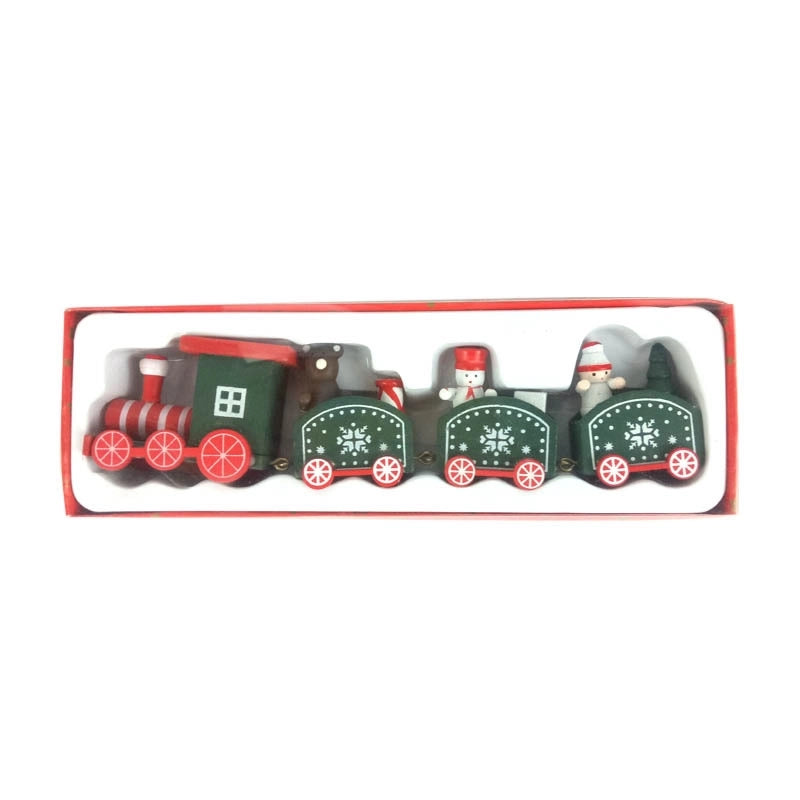 Christmas Fashion Christmas Tree Train Gift Box Wood Indoor Ornaments