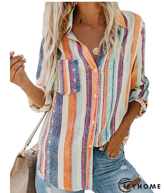 Color Block Basics All Season Polyester Natural Daily Long sleeve Loose Regular Cardigan for Women | IFYHOME