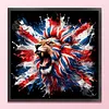 Independence Day Patriotic Lion Full 11CT 3 Strands DIY Stamped Cross Stitch Kit for Beginners Adults Home Wall Decor Cross Stitch Art and Crafts Kits 40x40cm