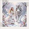 Diamond Painting-DIY Crystal Rhinestone Girl and White Tiger