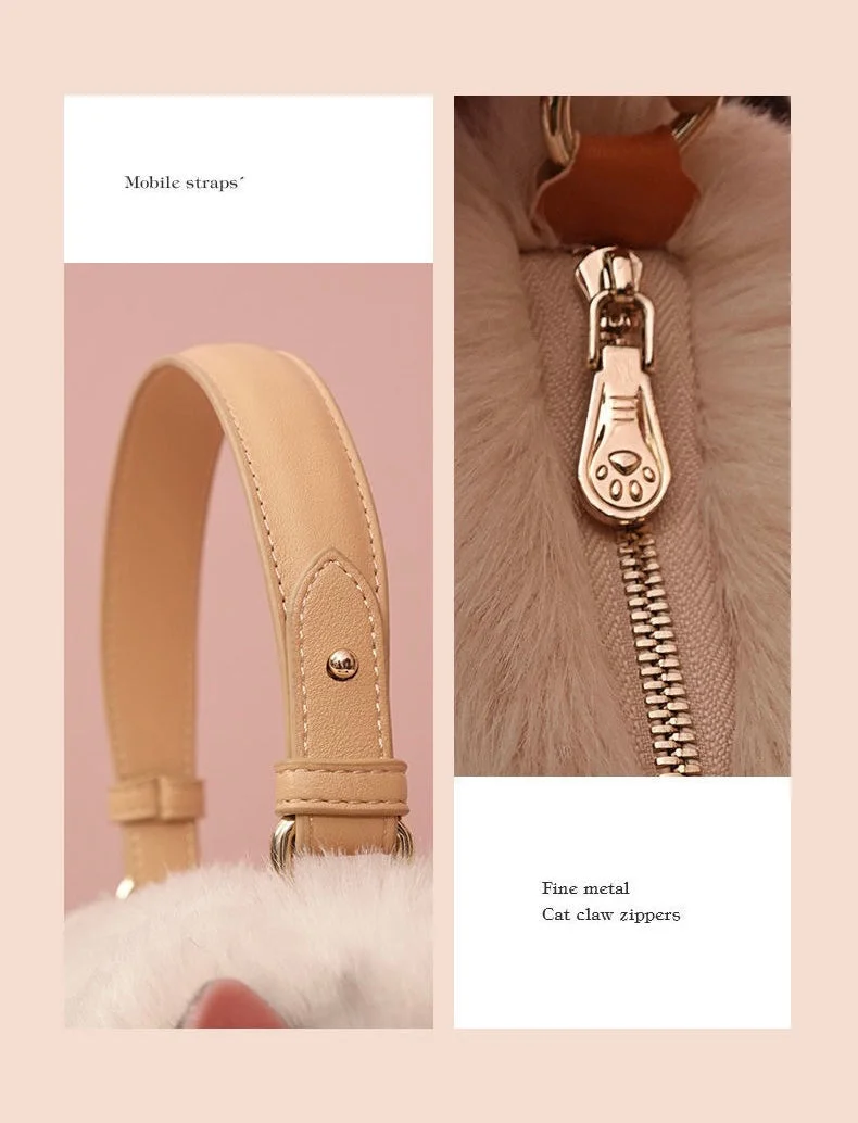 Fluffy Siamese Cat Bag Cat Purse