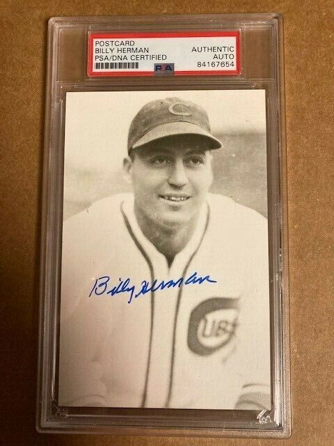 Billy Herman HOF Boldly Signed Vintage Postcard Close-up Pose Photo Poster painting!- PSA DNA