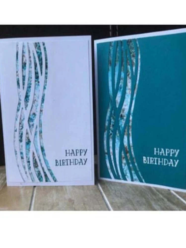 Nigikala Cutting Dies Scrapbooking Wavy Line Border Embossing Stencil Handcraft Embossing Die Stencil Album