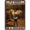 (Multi Style)Cowgirl - Panneaux en &eacute;tain m&eacute;tallique(20*30cm/30*40cm)
