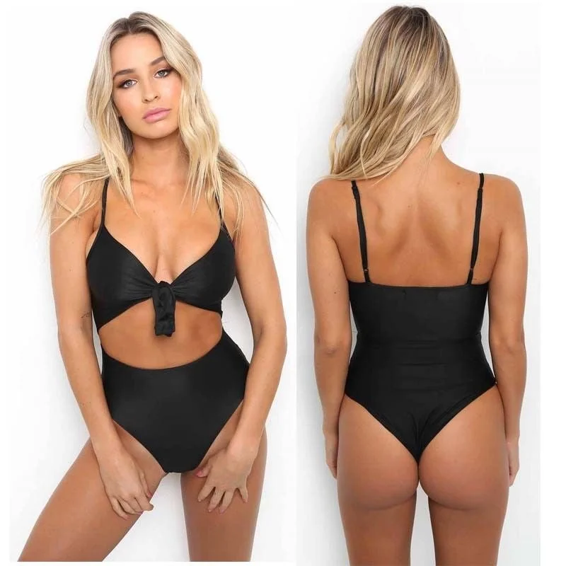 Summer Sexy Women One Piece Hollow Out Push-up Padded Bra Monokini Swimsuit Swimwear Bather Suit Swimming Suit