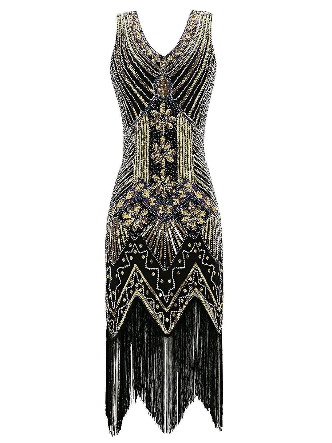 Gold 1920s Sequined Flapper Dress