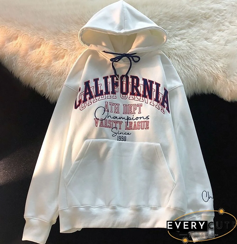 Unisex Vibe-Style Letter Embroidered Pullover Sweatshirt