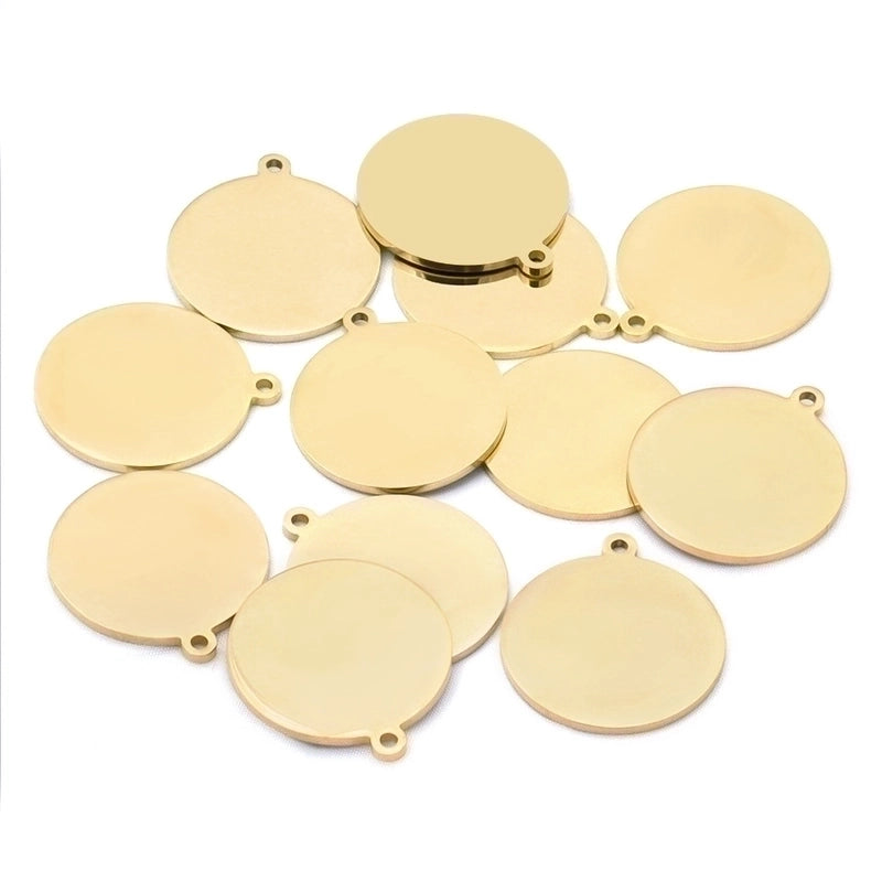 20 Pcs/package Minimalist Solid Color Stainless Steel Plating Pendant Jewelry Accessories