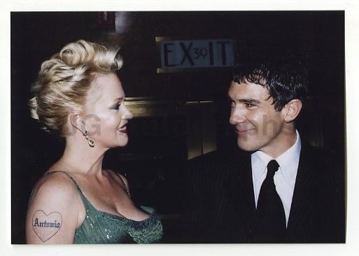 Melanie Griffith & Antonio Banderas - Vintage Candid Photo Poster painting by Peter Warrack