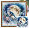 Blue Jay Moon Note-11CT Stamped Cross Stitch 45*45cm