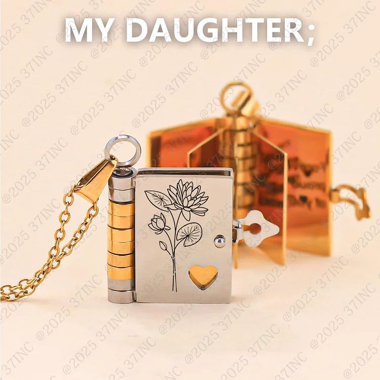 For Daughter - Fuck It & Begin Again Lotus Book Necklace