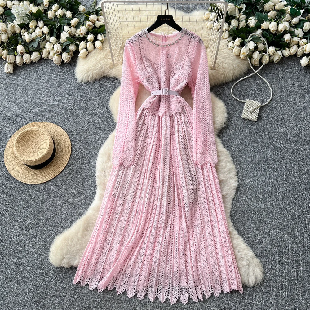 Nigikala Nigikala Dress Female High-End Light Luxury Famous Bubble Bubble Sleeve Dress Design Feel Waist Strap Fluffy French Dress