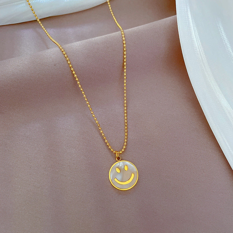 Women Cartoon Gourd Lotus Pod Clover Tree Wheat Cactus Flower Peach Blossom Leaf Geometric Titanium Steel Electroplating Necklaces