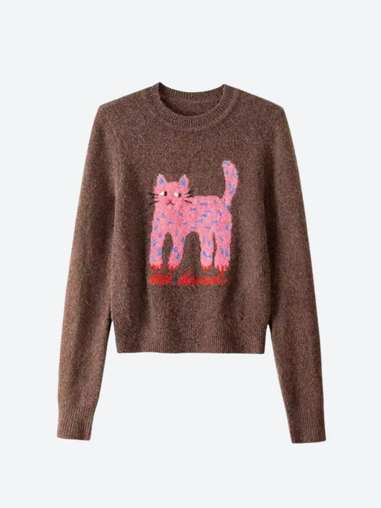 Brownm Cat Sweater