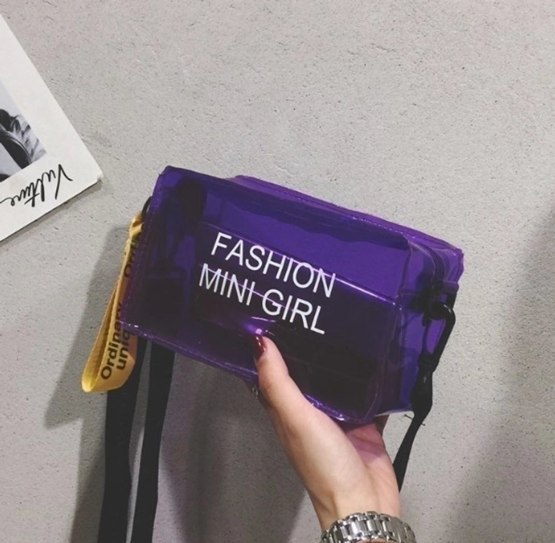 Women’s Small PVC Letter Sports Zipper Crossbody Bag